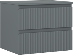 Mexen Rivel dulap baie sub chiuvetă 60 cm cu blat, 2 sertare, canelat, grafit mat - 91A20-06047-2-BFFC66