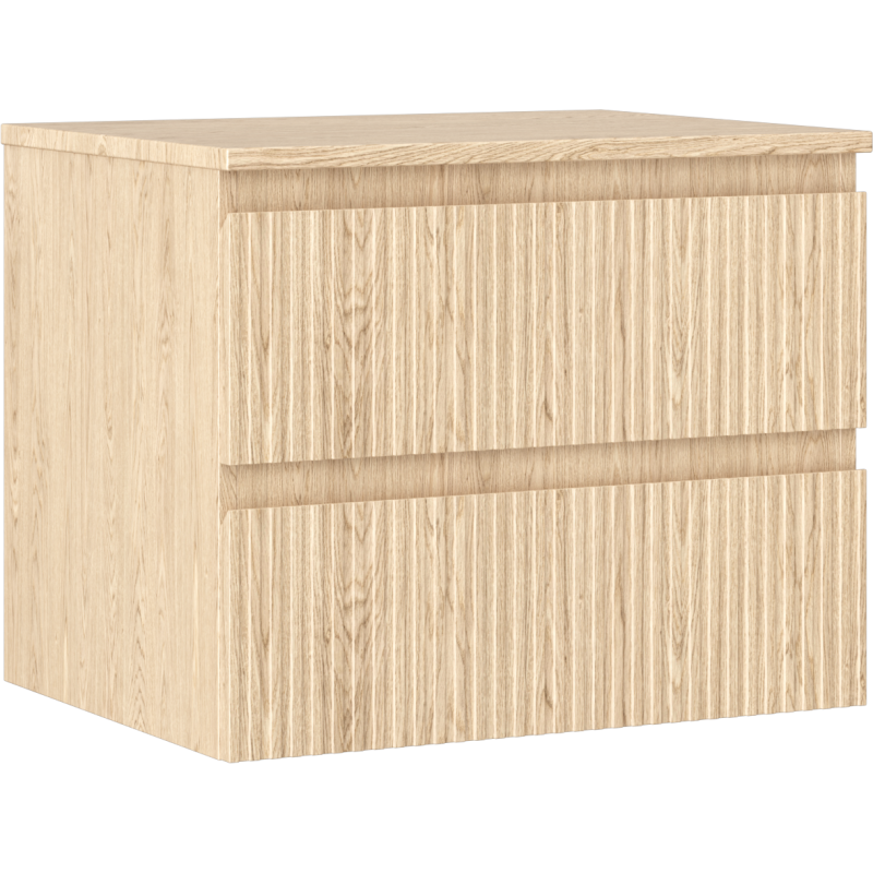 Mexen Rivel dulap de baie sub chiuvetă 60 cm cu blat, 2 sertare, canelat, stejar - 91A20-06047-2-BFFC81