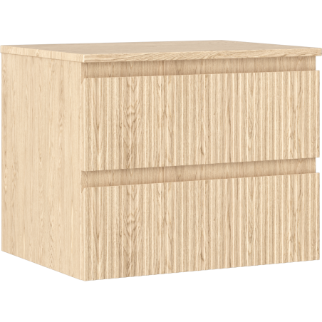 Mexen Rivel dulap baie sub lavoar 60 cm cu blat, 2 sertare, rigat, stejar - 91A20-06047-2-BFFC81