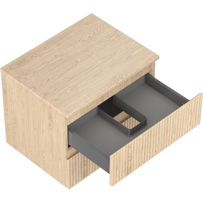 Mexen Rivel dulap de baie sub chiuvetă 60 cm cu blat, 2 sertare, canelat, stejar - 91A20-06047-2-BFFC81