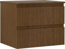 Mexen Rivel dulap baie sub lavoar 60 cm cu blat, 2 sertare, canelat, nuc - 91A20-06047-2-BFFC86