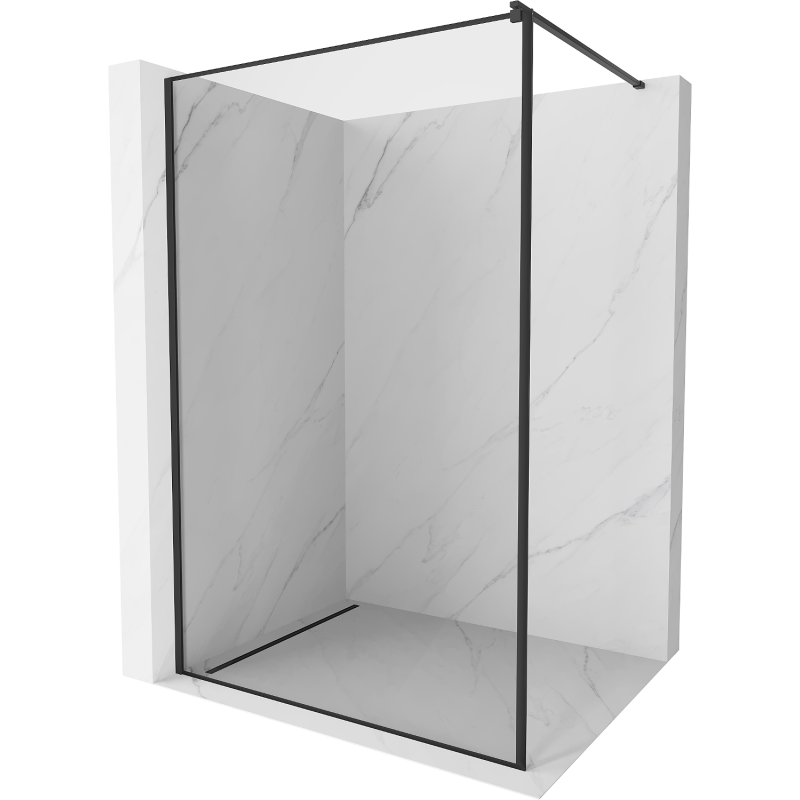 Mexen Kioto walk-in zuhanyfal, 140 x 200 cm, fekete keret, 8 mm, fekete - 800-140-101-70-70