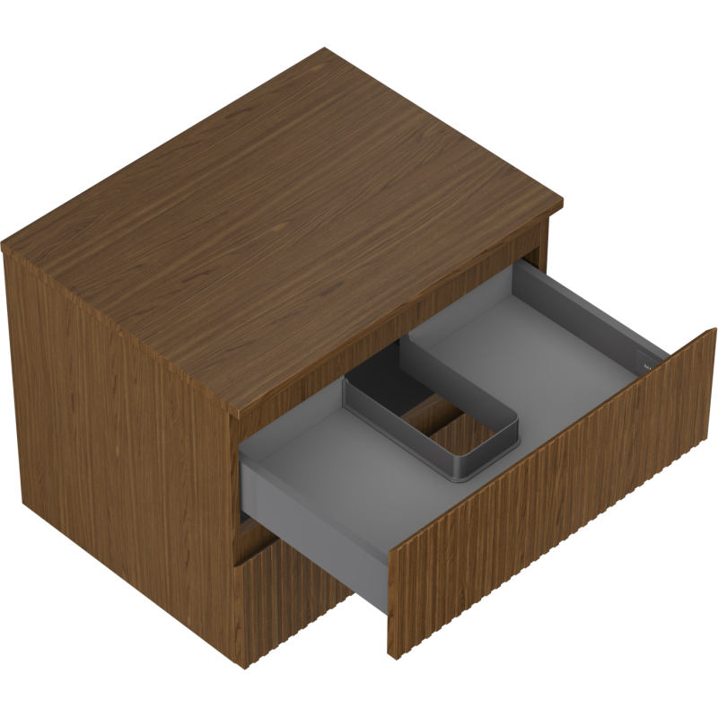 Mexen Rivel dulap lavoar baie 60 cm cu blat, 2 sertare, cu caneluri, nuc - 91A20-06047-2-BFFC86