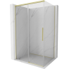 Mexen Rox cabină de duș glisantă 140 x 80 cm, transparentă, auriu periat - 8C2-140-080-55-00