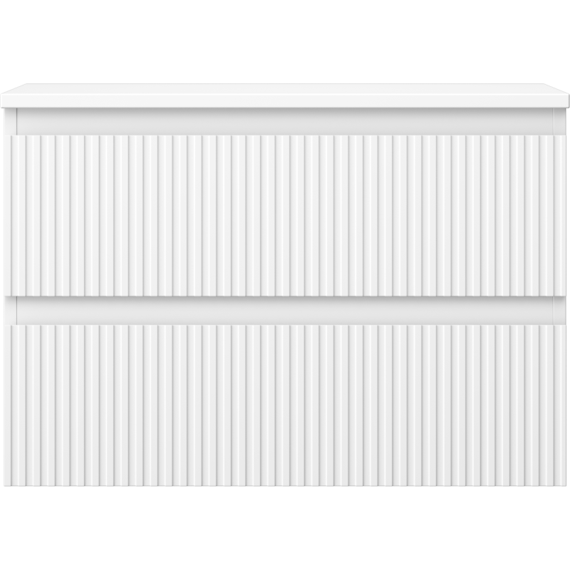 Mexen Rivel dulap de baie sub lavoar 70 cm cu blat, 2 sertare, șanțuri, alb mat - 91A20-07047-2-BFFC01