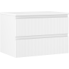 Mexen Rivel mosdószekrény pulttal 70 cm, 2 fiókos, bordázott, fehér matt - 91A20-07047-2-BFFC01