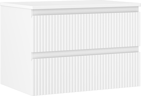 Mexen Rivel mosdószekrény pulttal 70 cm, 2 fiókos, bordázott, fehér matt - 91A20-07047-2-BFFC01
