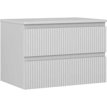 Mexen Rivel dulap baie pentru lavoar de 70 cm cu blat, 2 sertare, cu caneluri, gri mat - 91A20-07047-2-BFFC62