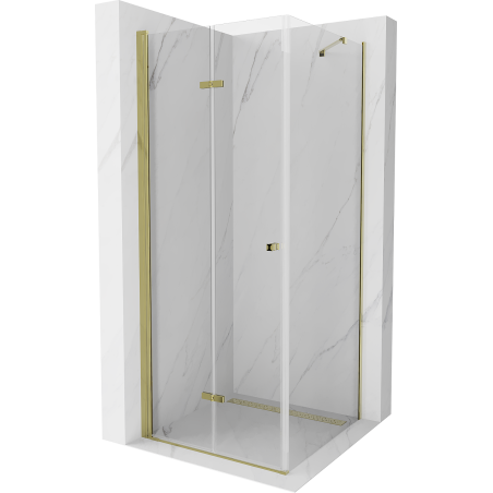 Mexen Lima cabină de duș pliabilă 80 x 80 cm, transparentă, aurie - 856-080-080-50-00