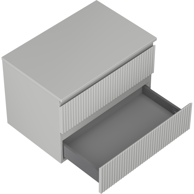 Mexen Rivel dulap baie 70 cm cu blat, 2 sertare, profilat, gri mat - 91A20-07047-2-BFFC62