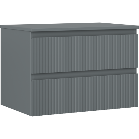 Mexen Rivel dulap baie suspendat de 70 cm cu blat, 2 sertare, cu caneluri, grafit mat - 91A20-07047-2-BFFC66