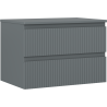 Mexen Rivel dulap baie sub chiuvetă 70 cm cu blat, 2 sertare, canelat, grafit mat - 91A20-07047-2-BFFC66