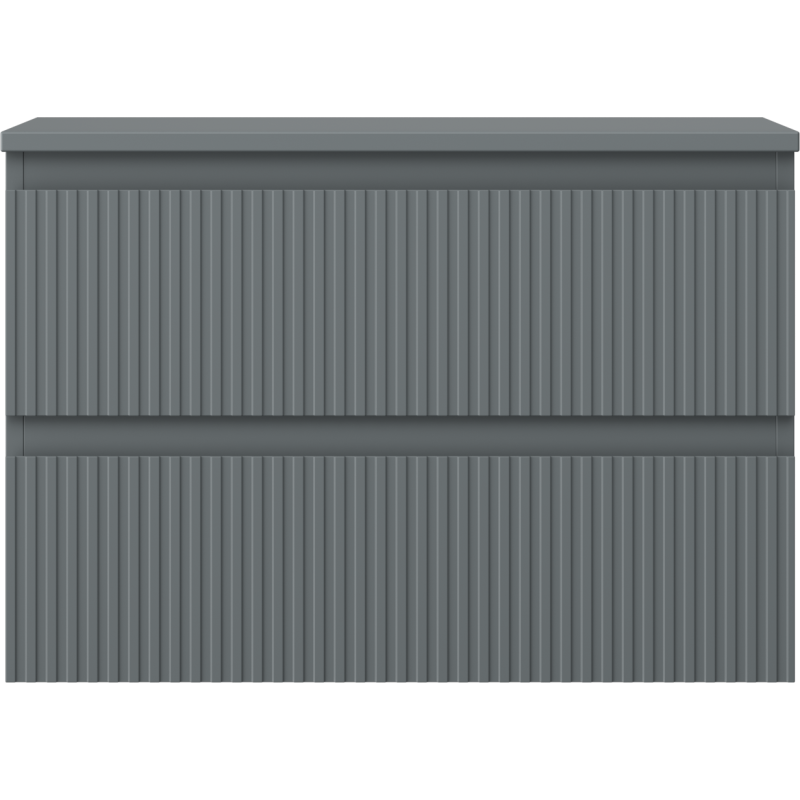 Mexen Rivel dulap baie suspendat de 70 cm cu blat, 2 sertare, cu caneluri, grafit mat - 91A20-07047-2-BFFC66