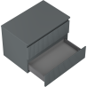 Mexen Rivel dulap baie suspendat de 70 cm cu blat, 2 sertare, cu caneluri, grafit mat - 91A20-07047-2-BFFC66