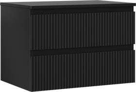 Mexen Rivel dulap baie cu blat de 70 cm, 2 sertare, riflat, negru mat - 91A20-07047-2-BFFC71