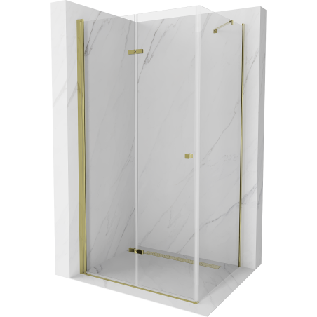 Mexen Lima cabina de duș pliabilă 90 x 80 cm, transparentă, aurie - 856-090-080-50-00
