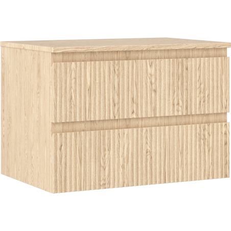 Mexen Rivel dulap de baie sub lavoar 70 cm cu blat, 2 sertare, canelură, stejar - 91A20-07047-2-BFFC81