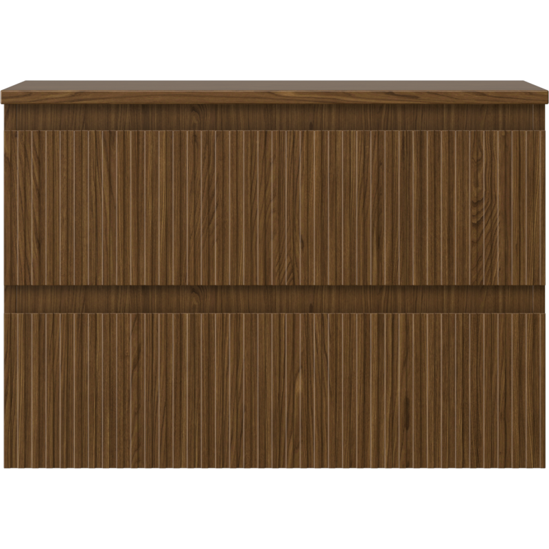 Mexen Rivel dulap baie sub chiuvetă 70 cm cu blat, 2 sertare, canelat, nuc - 91A20-07047-2-BFFC86