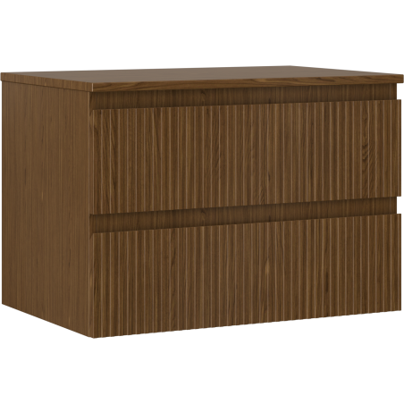 Mexen Rivel fürdőszobai mosdó alatti szekrény 70 cm, munkalappal, 2 fiókkal, bordázott, dió - 91A20-07047-2-BFFC86