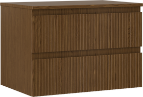 Mexen Rivel fürdőszobai mosdó alatti szekrény 70 cm, munkalappal, 2 fiókkal, bordázott, dió - 91A20-07047-2-BFFC86