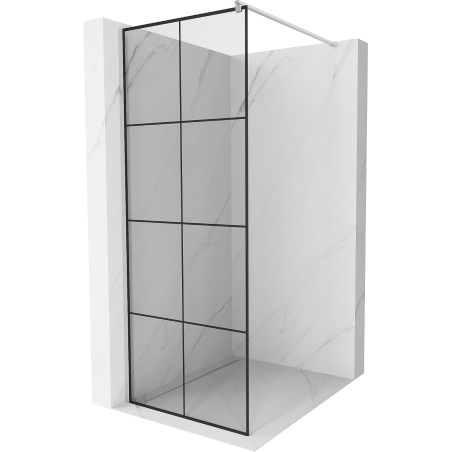 Mexen Kioto perete de duș Walk-in 80 x 200 cm, grilaj negru 8 mm, crom - 800-080-101-01-77
