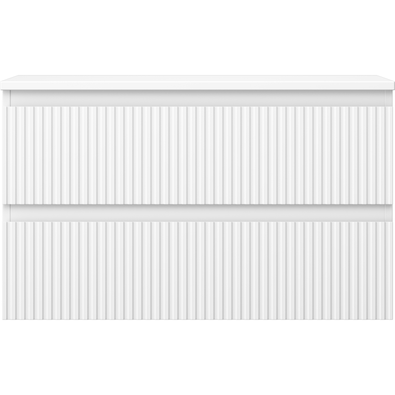 Mexen Rivel dulap baie sub chiuvetă 80 cm cu blat, 2 sertare, canelat, alb mat - 91A20-08047-2-BFFC01