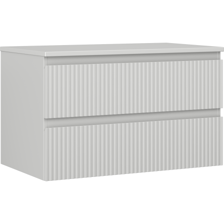 Mexen Rivel dulap baie sub lavoar 80 cm cu blat, 2 sertare, canelat, gri mat - 91A20-08047-2-BFFC62