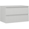 Mexen Rivel dulap baie sub lavoar 80 cm cu blat, 2 sertare, canelat, gri mat - 91A20-08047-2-BFFC62