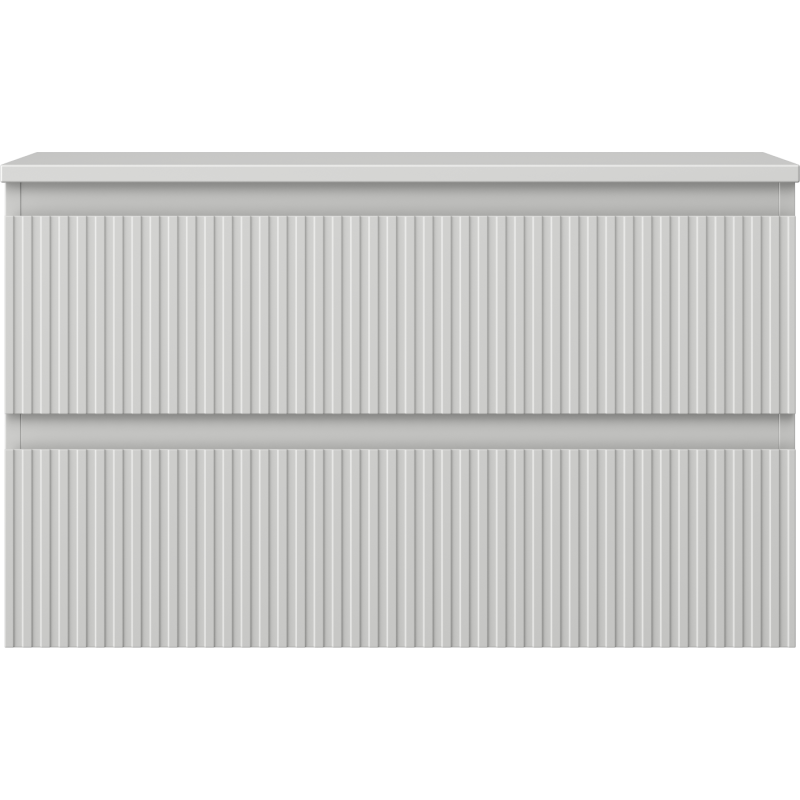 Mexen Rivel dulap de baie sub chiuvetă 80 cm cu blat, 2 sertare, canelat, gri mat - 91A20-08047-2-BFFC62