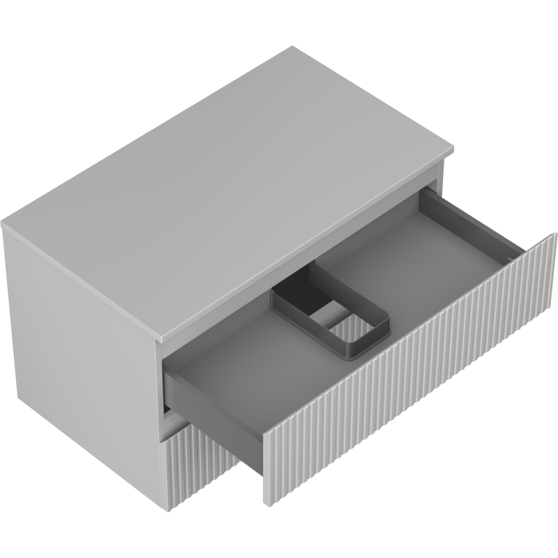 Mexen Rivel dulap de baie sub chiuvetă 80 cm cu blat, 2 sertare, canelat, gri mat - 91A20-08047-2-BFFC62