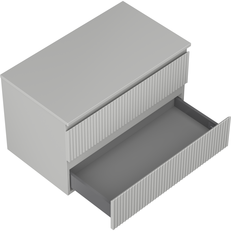 Mexen Rivel dulap de baie sub chiuvetă 80 cm cu blat, 2 sertare, canelat, gri mat - 91A20-08047-2-BFFC62