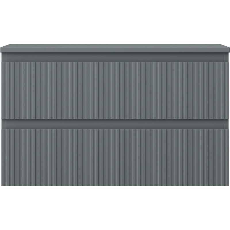 Mexen Rivel dulap baie sub chiuvetă 80 cm cu blat, 2 sertare, canelat, grafit mat - 91A20-08047-2-BFFC66