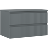 Mexen Rivel dulap baie sub chiuvetă 80 cm cu blat, 2 sertare, canelat, grafit mat - 91A20-08047-2-BFFC66