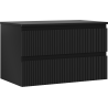 Mexen Rivel dulap baie de 80 cm cu blat, 2 sertare, canelat, negru mat - 91A20-08047-2-BFFC71