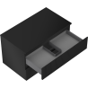 Mexen Rivel dulap baie sub chiuvetă 80 cm cu blat, 2 sertare, canelat, negru mat - 91A20-08047-2-BFFC71