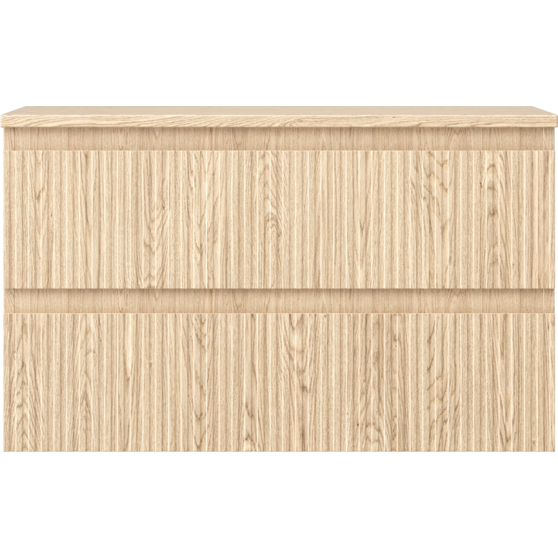 Mexen Rivel dulap de baie sub lavoar 80 cm cu blat, 2 sertare, canelate, stejar - 91A20-08047-2-BFFC81