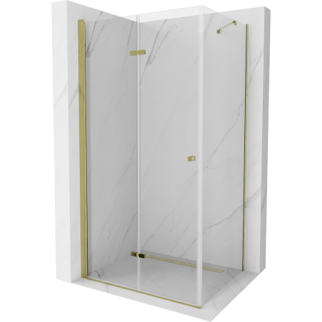 Mexen Lima cabină de duș pliabilă 100 x 90 cm, transparentă, aurie - 856-100-090-50-00