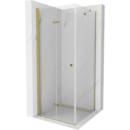 Mexen Lima cabina de duș pliabilă 100 x 100 cm, transparentă, aurie - 856-100-100-50-00