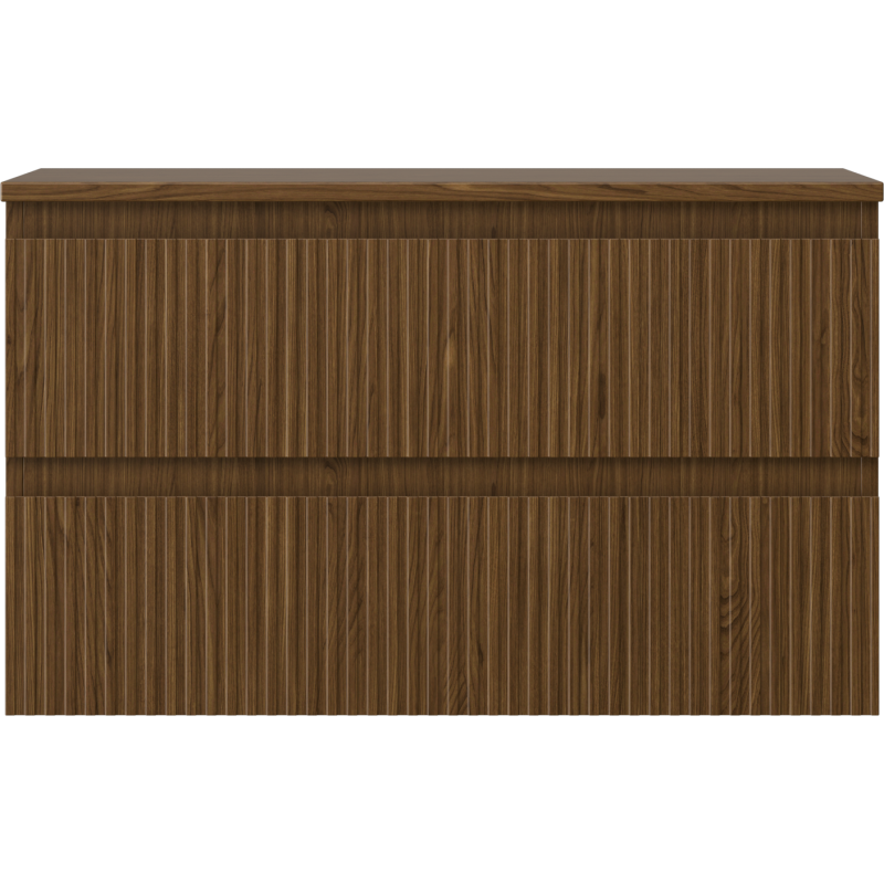 Mexen Rivel dulap pentru baie sub lavoar 80 cm cu blat, 2 sertare, cu caneluri, nuc - 91A20-08047-2-BFFC86