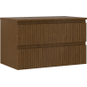 Mexen Rivel dulap baie sub chiuvetă 80 cm cu blat, 2 sertare, canelat, nuc - 91A20-08047-2-BFFC86