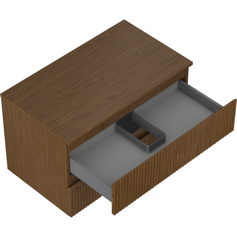 Mexen Rivel dulap pentru baie sub lavoar 80 cm cu blat, 2 sertare, cu caneluri, nuc - 91A20-08047-2-BFFC86