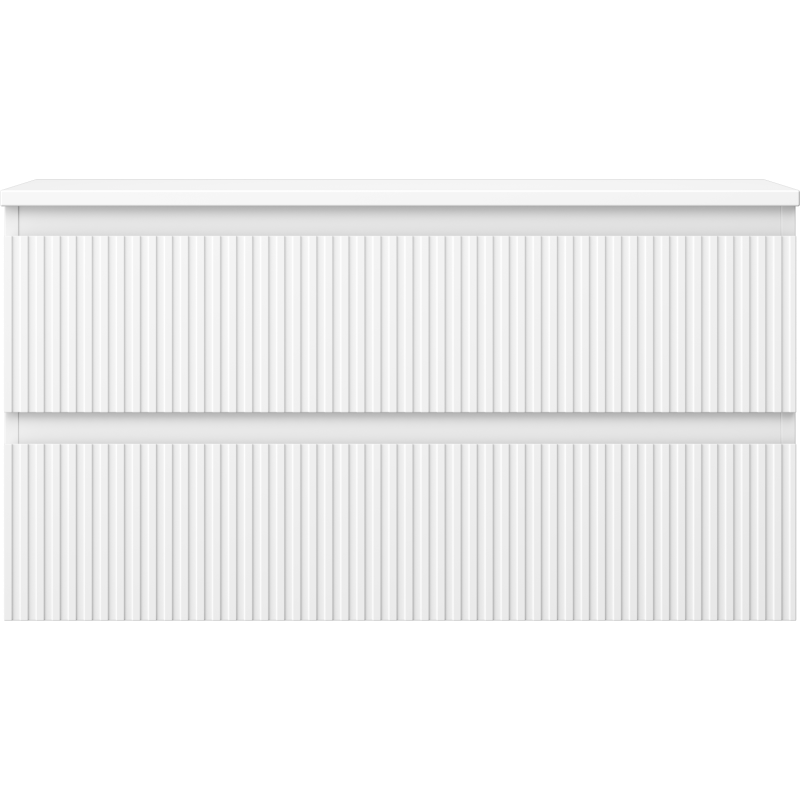 Mexen Rivel dulap baie sub chiuvetă de 90 cm cu blat, 2 sertare, canelată, alb mat - 91A20-09047-2-BFFC01