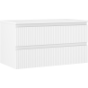Mexen Rivel fürdőszobai mosdószekrény 90 cm munkalappal, 2 fiók, bordázott, fehér matt - 91A20-09047-2-BFFC01