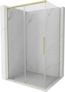 Mexen Rox cabină de duș glisantă 130 x 85 cm, transparentă, aurie periată - 8C2-130-085-55-00