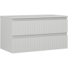 Mexen Rivel dulap baie sub lavoar 90 cm cu blat, 2 sertare, canelat, gri mat - 91A20-09047-2-BFFC62