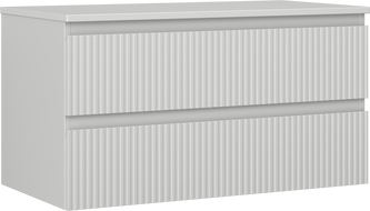 Mexen Rivel dulap baie sub lavoar 90 cm cu blat, 2 sertare, canelat, gri mat - 91A20-09047-2-BFFC62