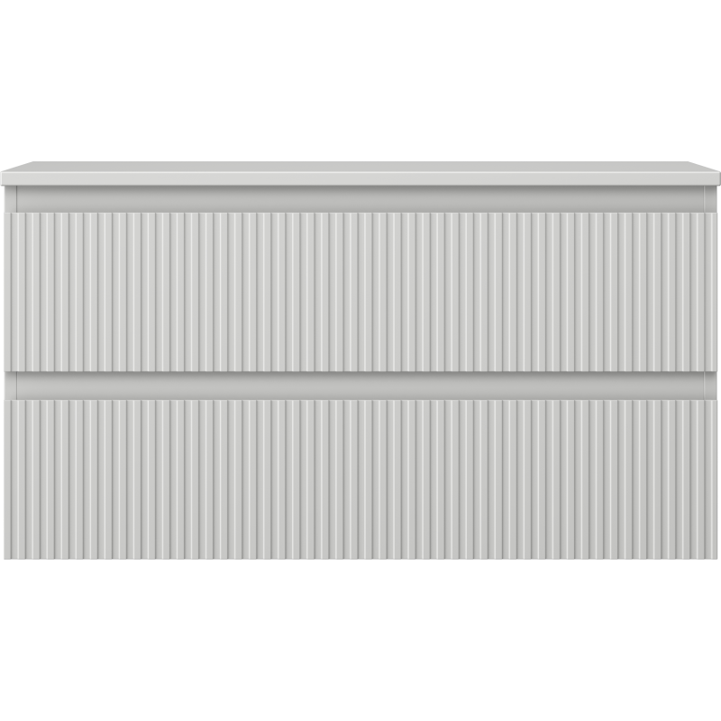 Mexen Rivel dulap baie sub chiuvetă 90 cm cu blat, 2 sertare, canelat, gri mat - 91A20-09047-2-BFFC62