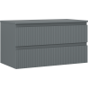 Mexen Rivel dulap baie sub chiuvetă 90 cm cu blat, 2 sertare, canelat, grafit mat - 91A20-09047-2-BFFC66