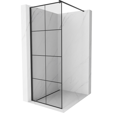 Mexen Kioto Walk-in zuhanyfal 70 x 200 cm, fekete rácsos 8 mm, fekete - 800-070-101-70-77