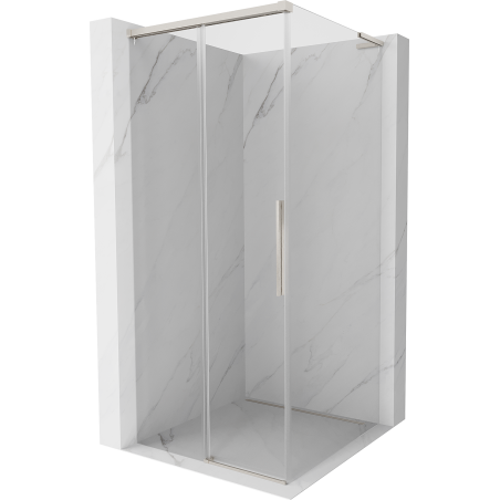 Mexen Rox L tolóajtós zuhanykabin 90 x 90 cm, átlátszó, kefélt nikkel - 8C2L-090-090-97-00